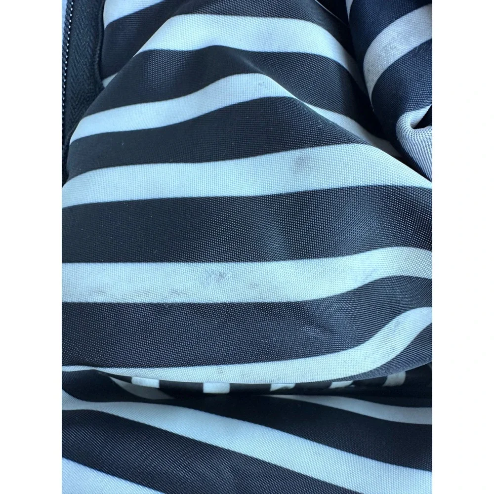 Kate Spade Weekender Bag Womens Large Black White Striped Packable
